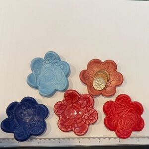 Ceramic Trinket Dishes - Blue, Light Blue, Red, Coral